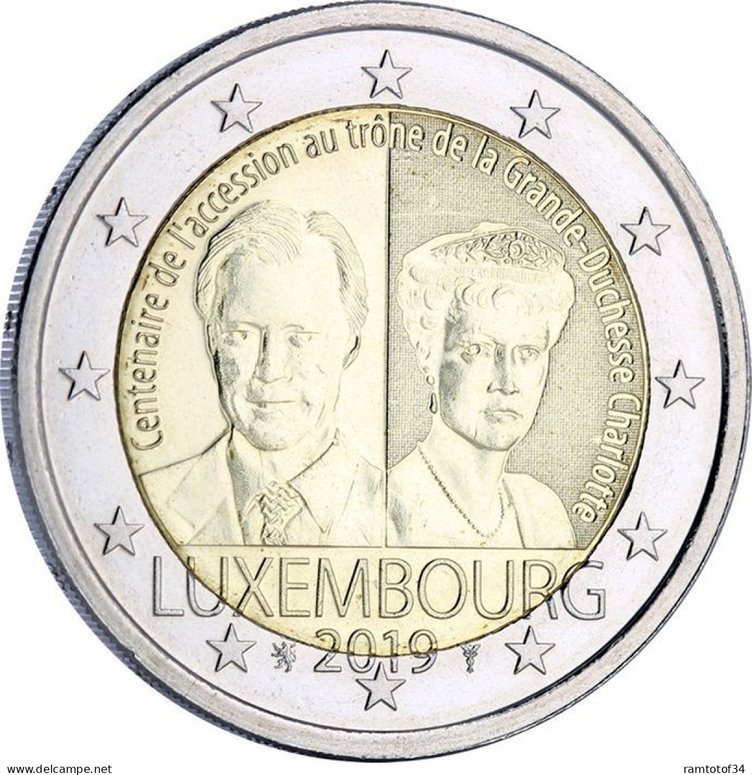 2019 LUXEMBOURG - 2 Euros Commémorative - Grande-Duchesse Charlotte - Luxemburg