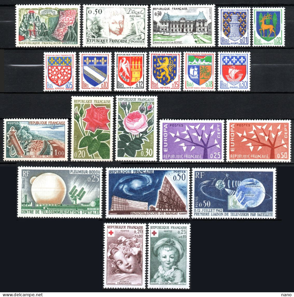 Année 1962 - Année Complète (sauf Série Personnages Célèbres Et Série Tableaux : 9 Timbres) Soit 40 Timbres - Neuf */ ** - 1960-1969