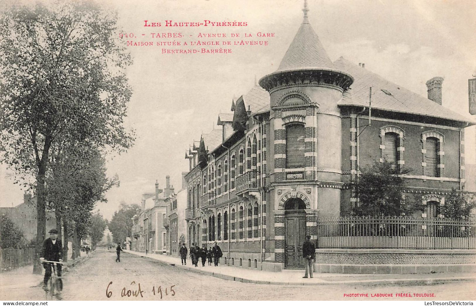 FRANCE - Tarbes - Avenue De La Gare - Maison Située à L'angle De L'avenue - Bertrand-Barrière - Carte Postale Ancienne - Tarbes