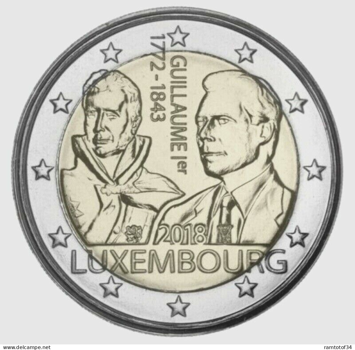 2018 LUXEMBOURG - 2 Euros Commémorative - 175ème Anniversaire De La Mort De Guillaume Ier - Lussemburgo