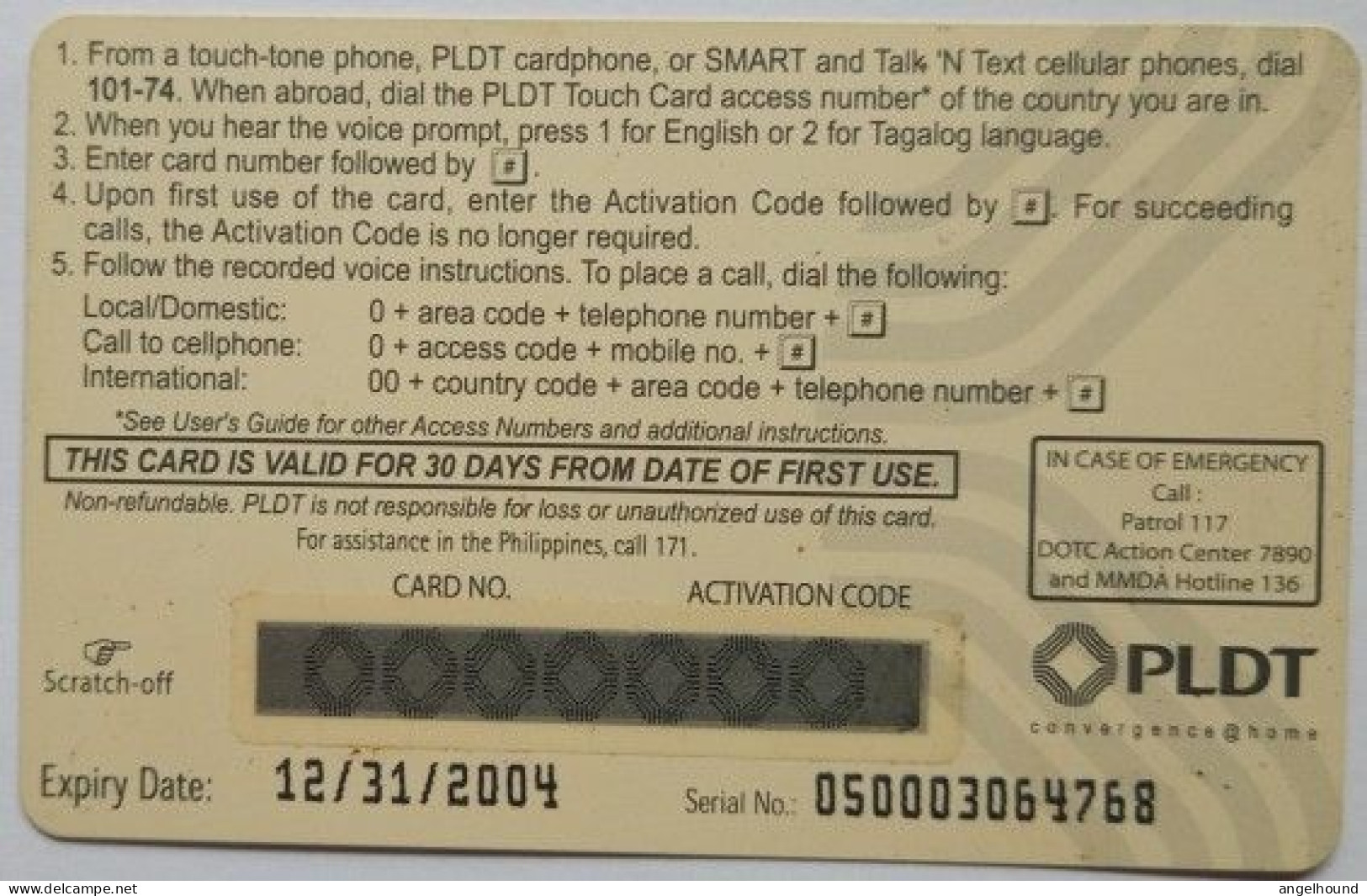 Philippines  50 Units MINT PLDT Touch Card - Yellow - Philippinen