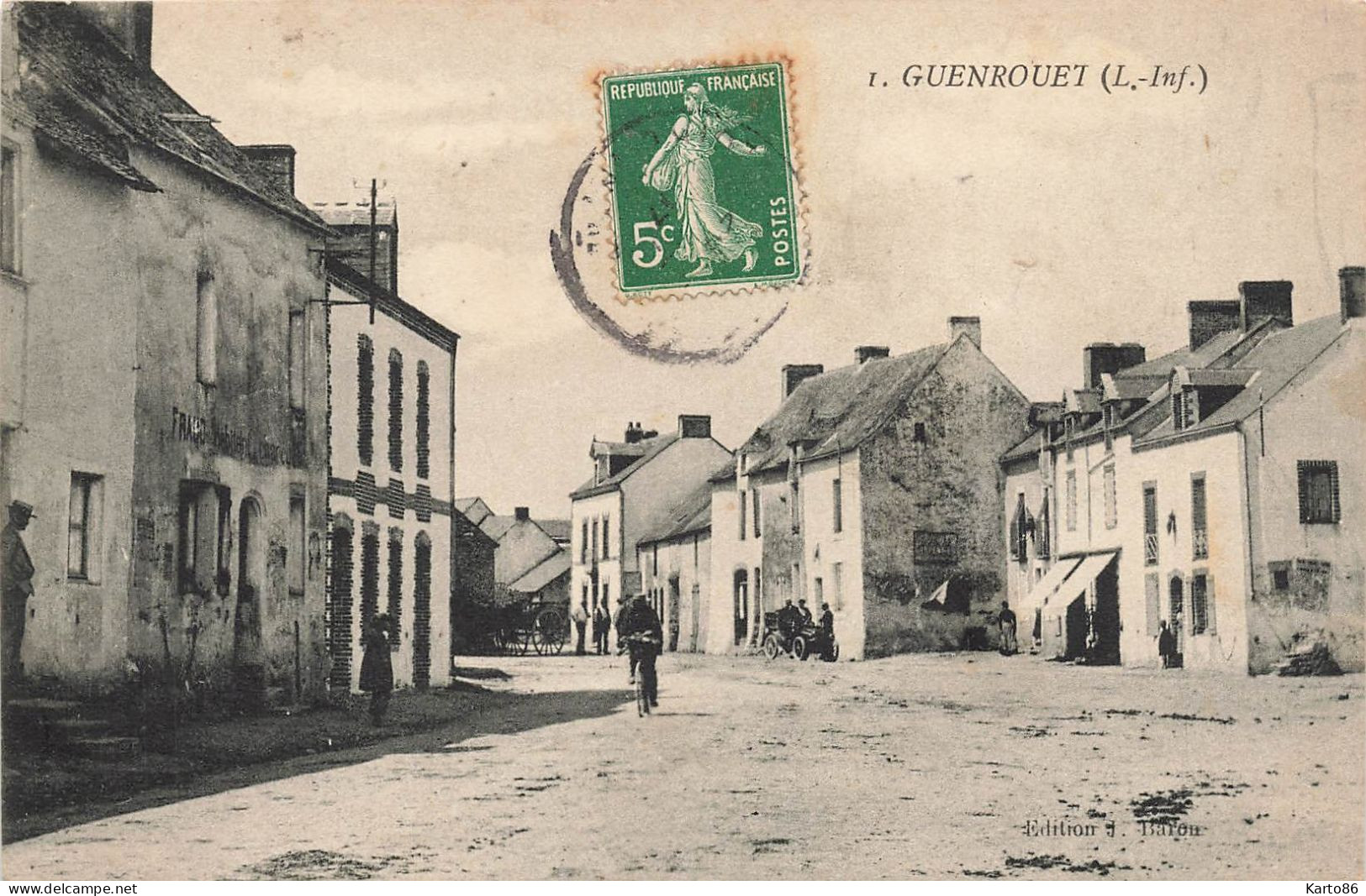 Guenrouet * Vue Intérieure Du Village * éditeur J. Baron * Rue Place Villageois FRAUD Débitant - Guenrouet