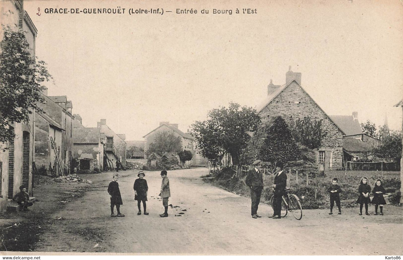 Grace De Guenrouet * Entrée Du Bourg Du Village , à L'est * Enfants Villageois - Guenrouet
