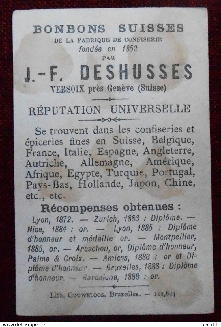 Chromo Publicité Bonbon Suisses J.-F. Deshusses, Versoix / Le Comble Du Perruquier - Other & Unclassified