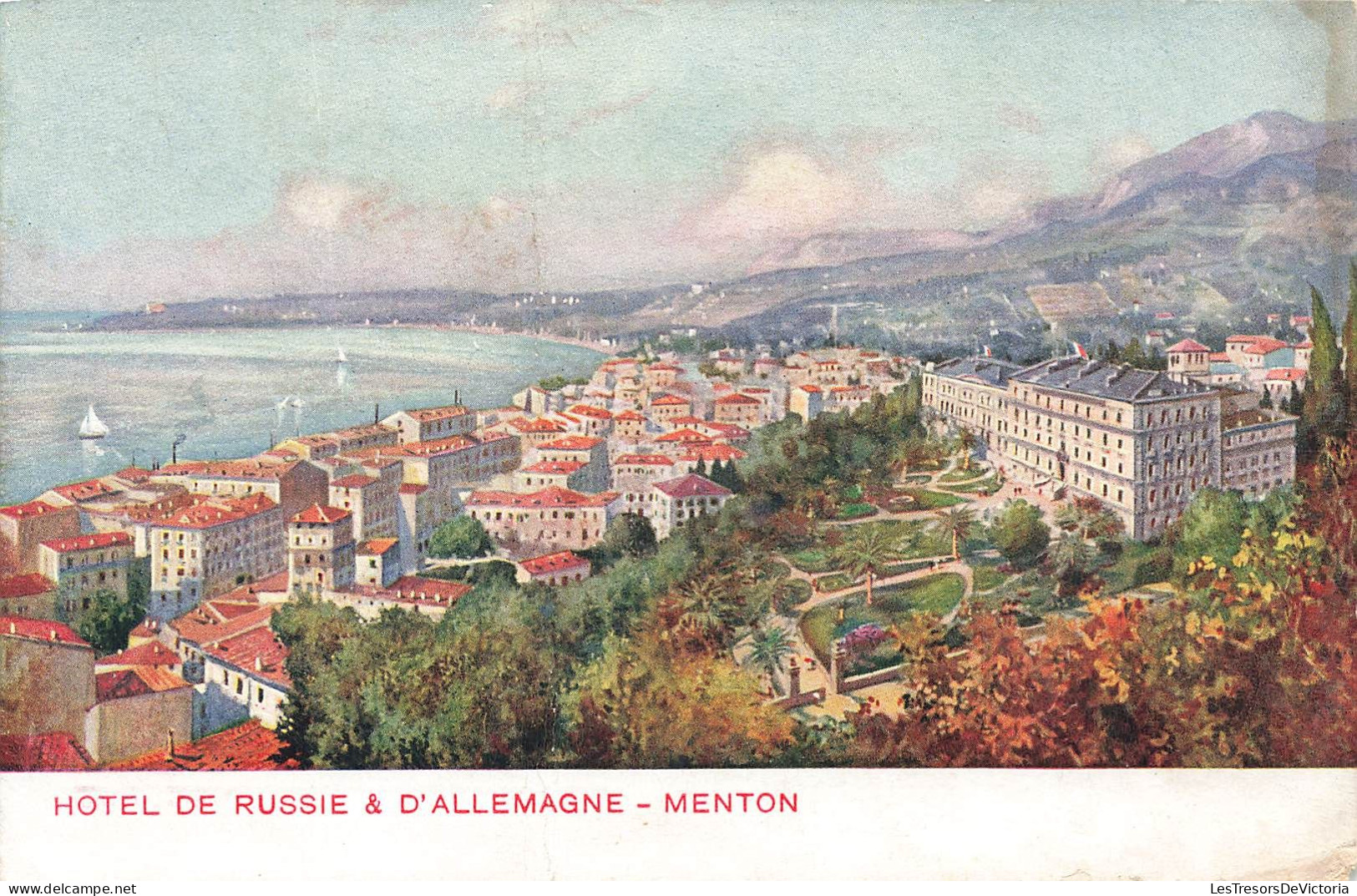 FRANCE - Menton - Hotel De Russie Et D'Allemagne - Vue Générale - Colorisé - Carte Postale Ancienne - Menton