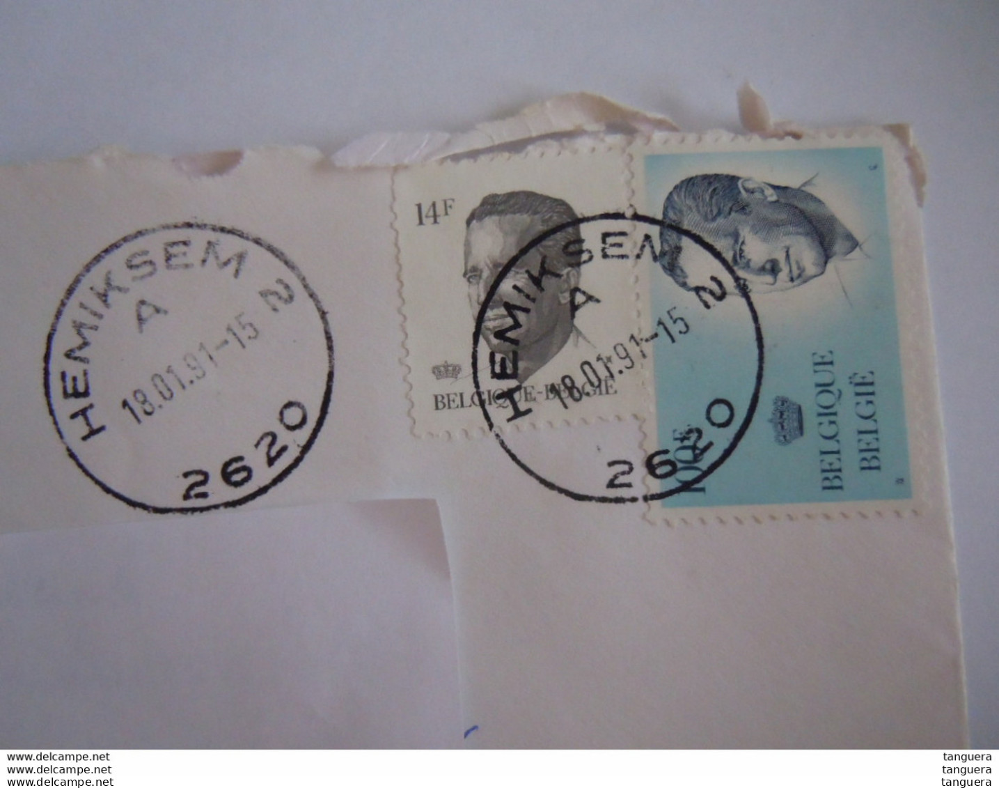 België Belgique Brief Lettre Recommandée Velghe 1991 Hemiksem 2 - Berchem - 1981-1990 Velghe