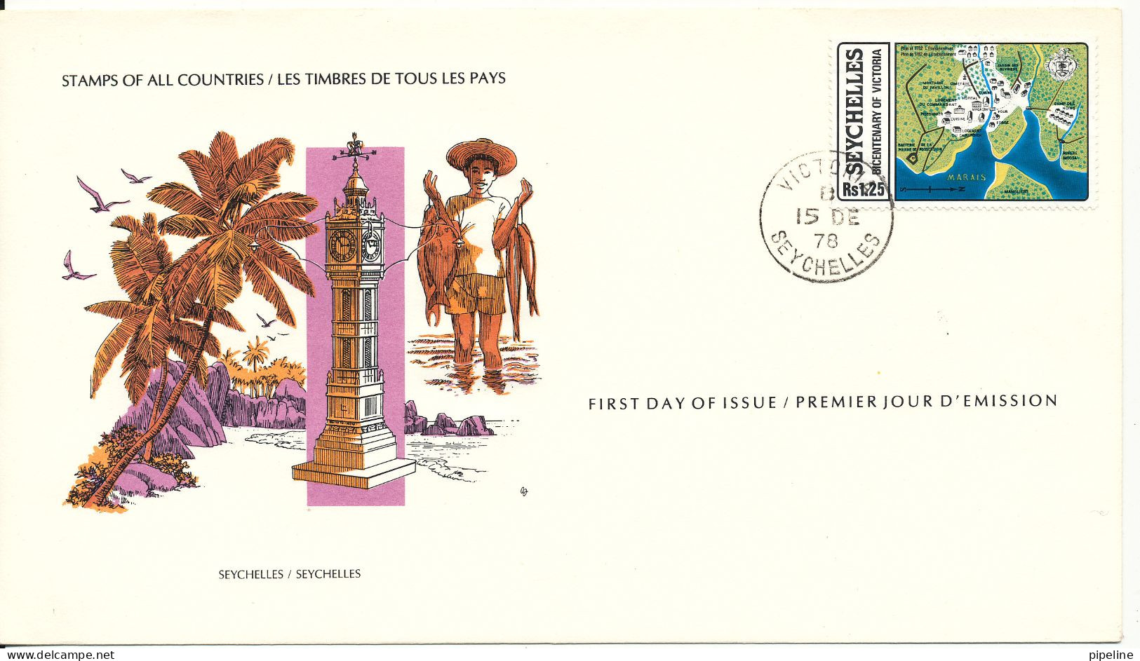 Seychelles FDC 15-12-1978 Bicentenary Of Victoria With Cachet - Seychelles (1976-...)