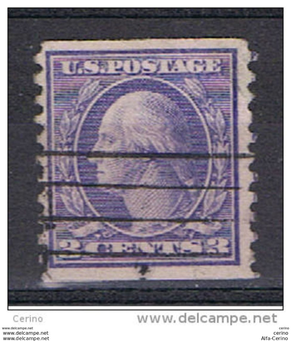 U.S.A.:  1908/09  G. WASHINGTON  -  3 C. USED  STAMP  -  D. 10  VERTICAL  -  YV/TELL. 169 - Rollenmarken