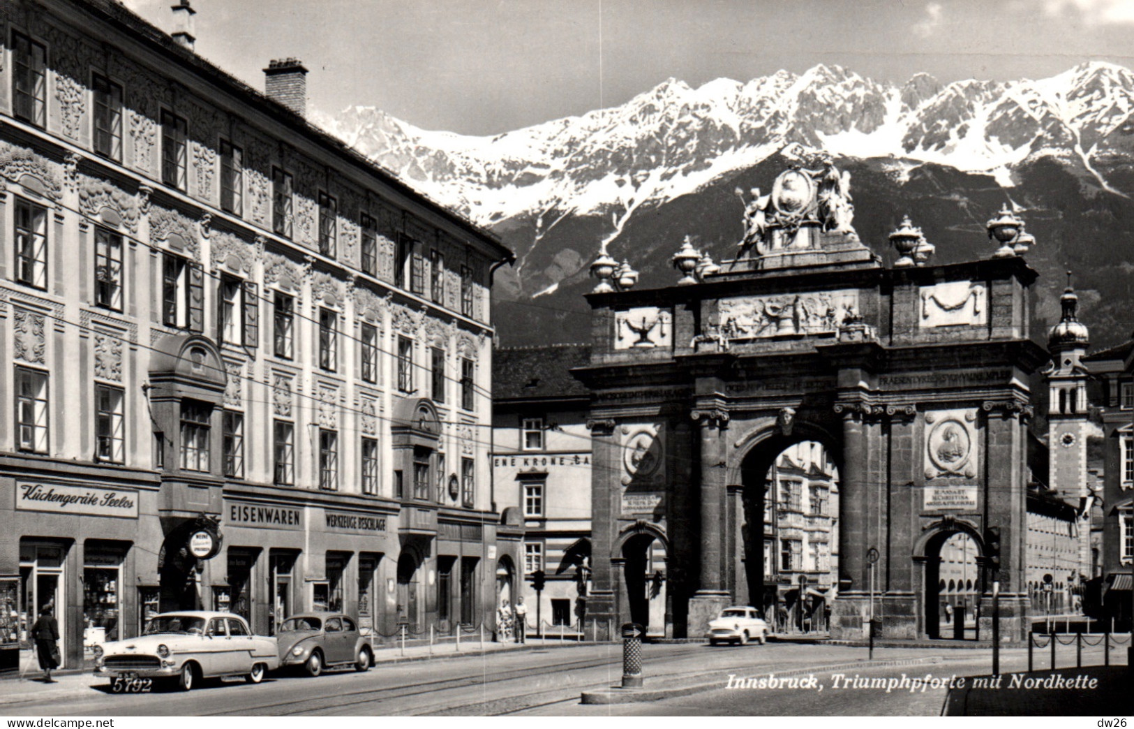Innsbruck Triumphpforte Mit Nordkette (Porte Avec Arc De Triomphe) Alte Autos - Tiroler Kunstverlag - Innsbruck