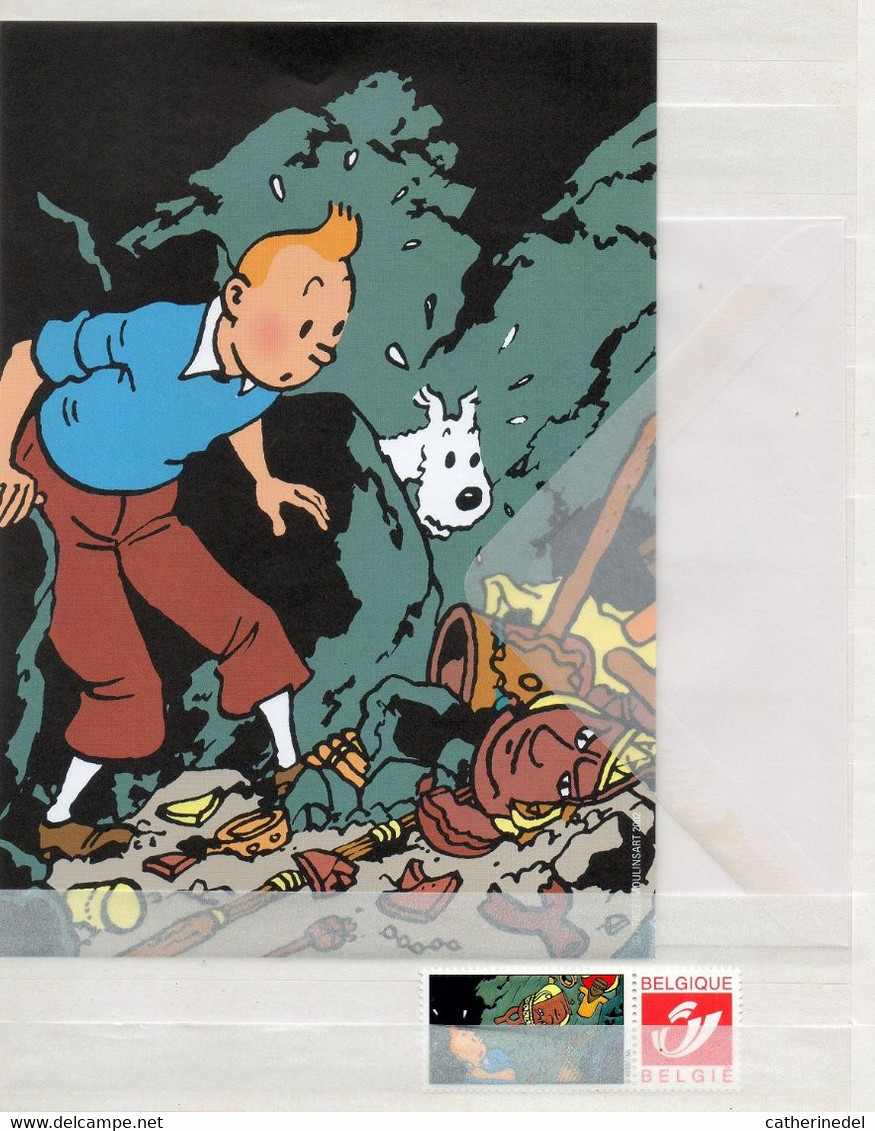 Set écriture Tintin / Kuifje : Duostamps + Enveloppe + Papier - Sonstige & Ohne Zuordnung