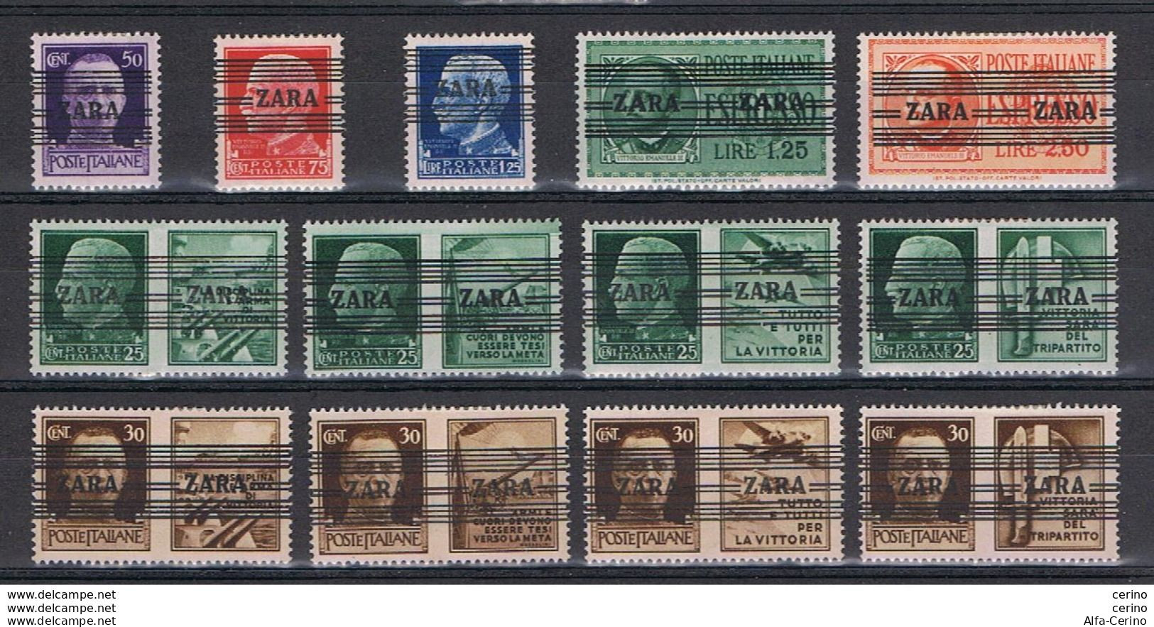 ZARA - OCCUP. TEDESCA:  1943  SOPRAST. -  S. CPL. 13  VAL. L. -  TUTTI  L. MANCINI  -  MOLTE  VARIETA'  -  SASS. 24/E 4 - Duitse Bez.: Zara