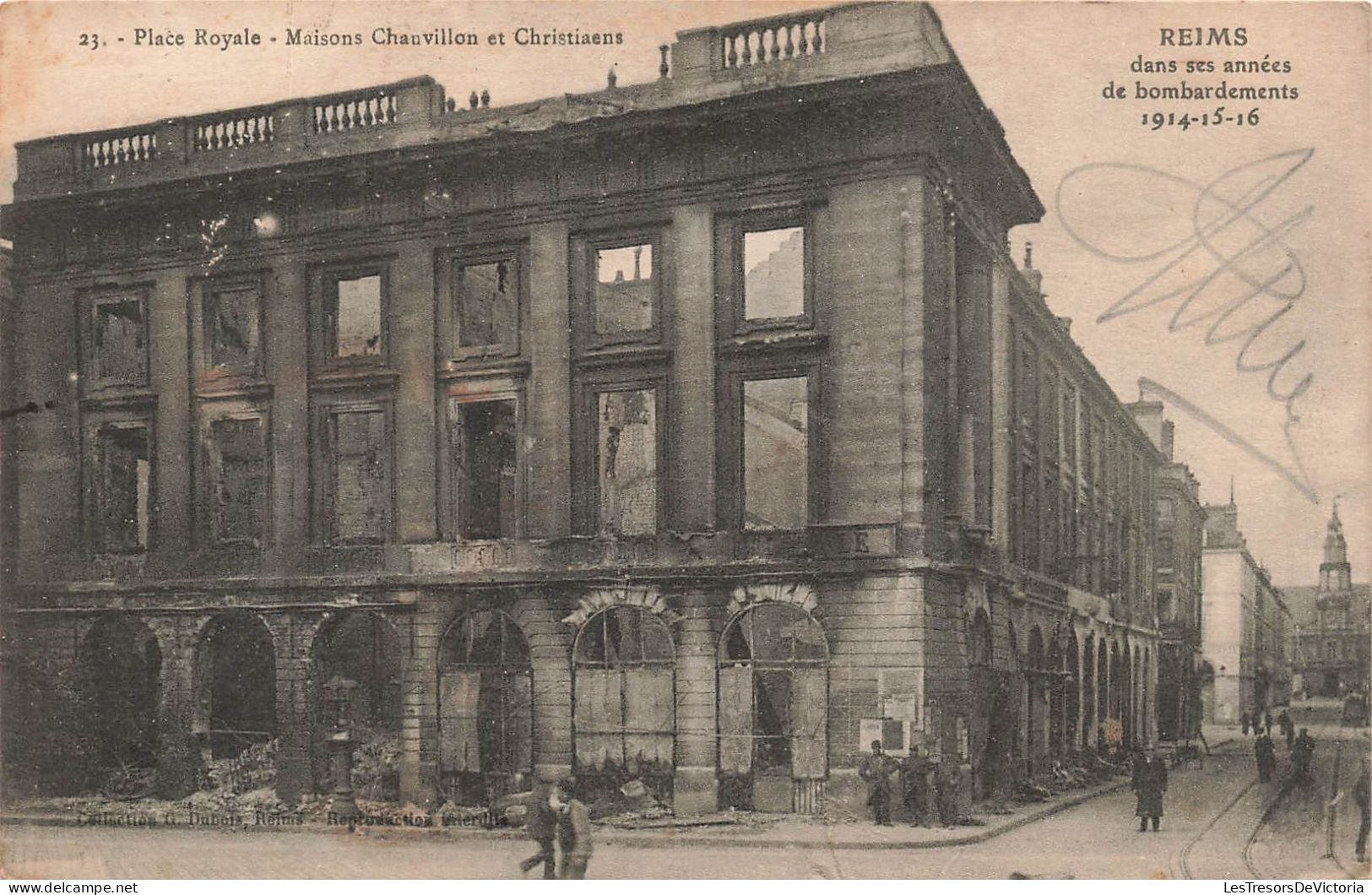 FRANCE - Reims - Place Royale - Maisons Chanvillon Et Christiaens - Carte Postale Ancienne - Reims