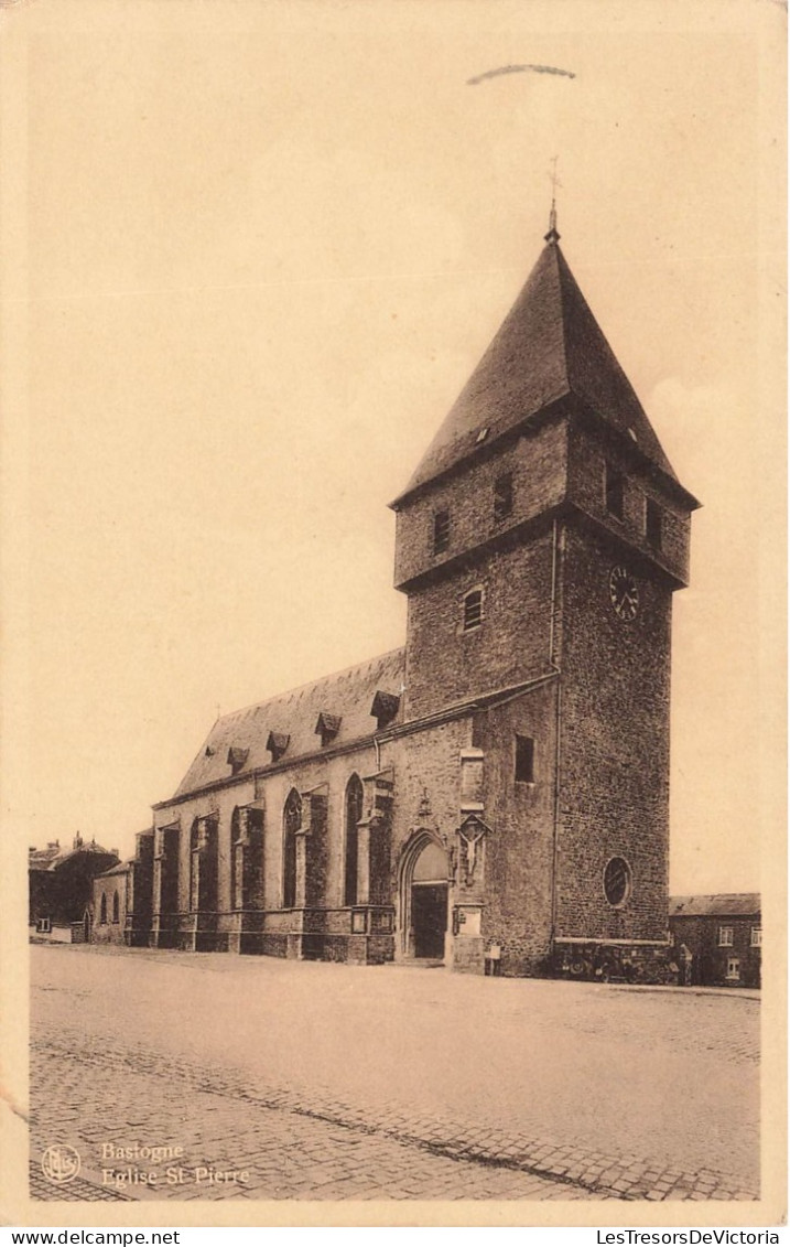 BELGIQUE - Bastogne - Eglise Saint Pierre - Place - Edit Nels -  Carte Postale Ancienne - Bastogne