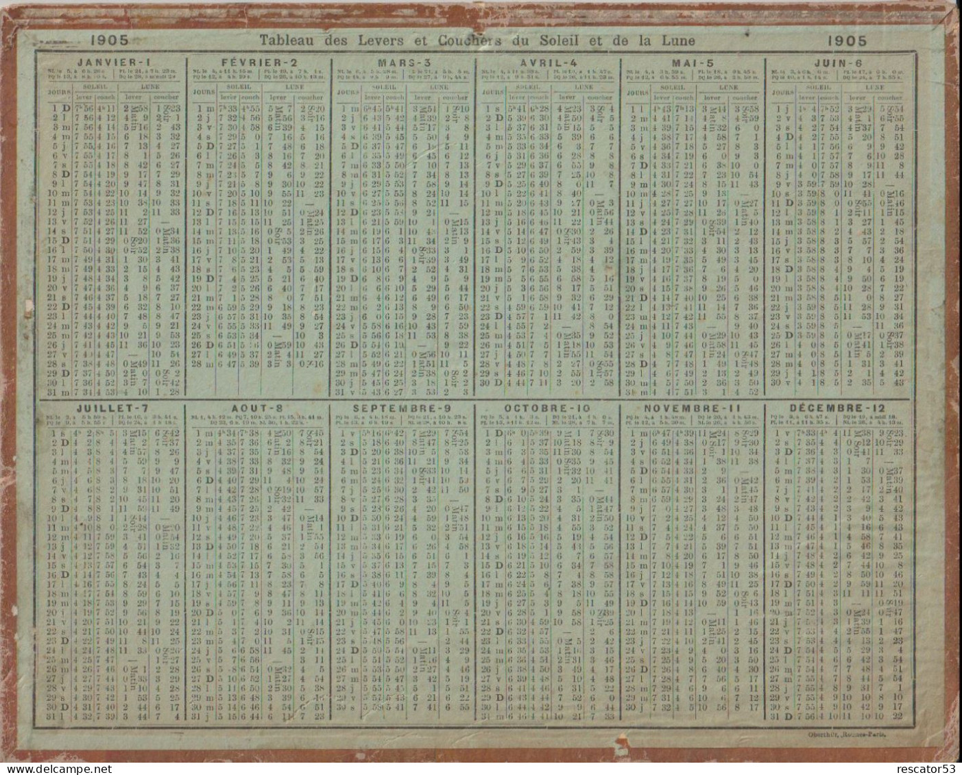 Ancien Calendrier Almanach Des Postes Et  Télégraphes 1905 Cosaques Russes - Petit Format : 1901-20