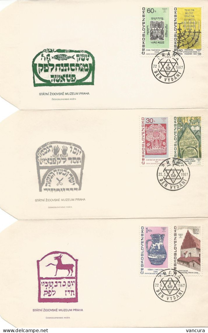 FDC 1615-1620 Czechoslovakia Judaica 1967 - Judaika, Judentum