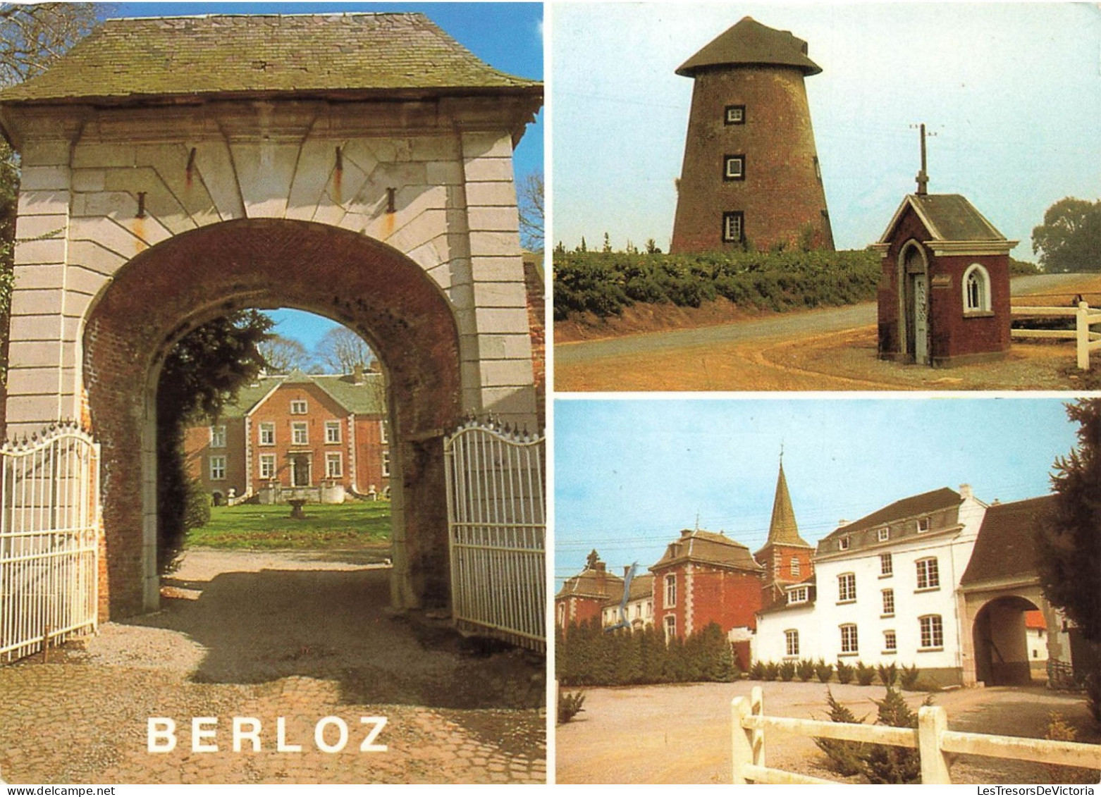 BELGIQUE - Berloz - Entrée Du Château De Rosoux - Moulin Et Chapelle à Corswarem - église - Carte Postale - Berloz