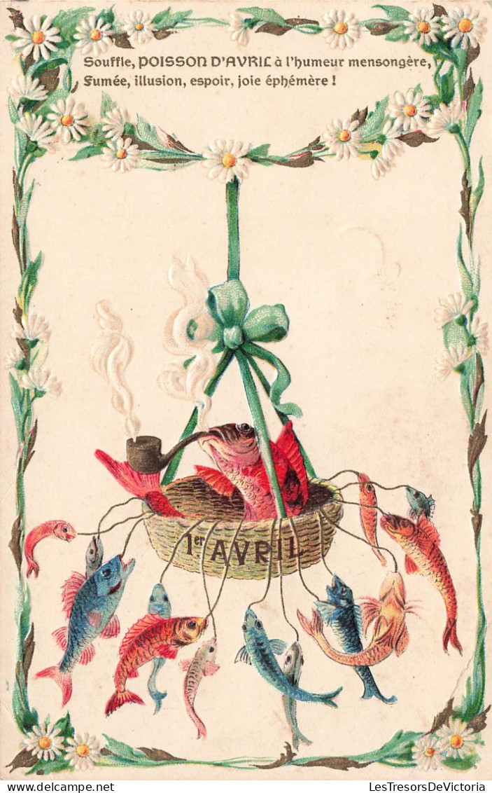 FÊTES ET VOEUX - 1er Avril - Souffle Poisson D'avril à L'humeur Mensongère... - Colorisé - Carte Postale Ancienne - April Fool's Day