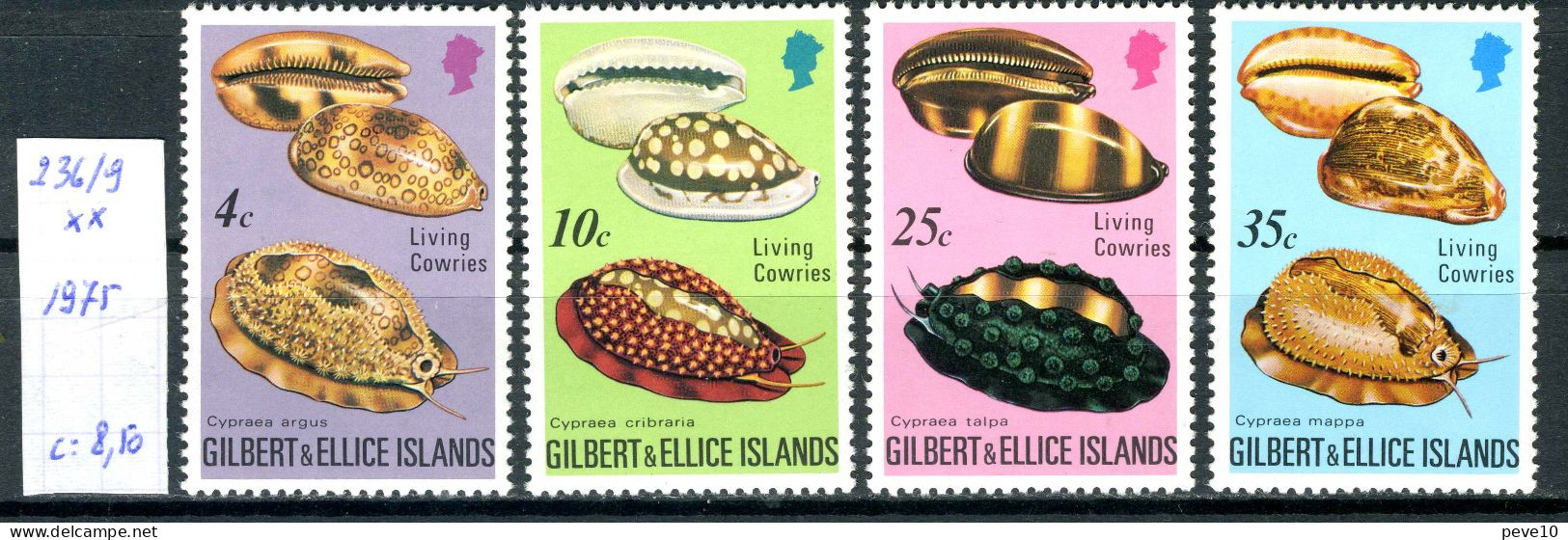 Gilbert Et Ellice  N° 236/9 Xx  Coquillages - Sonstige - Ozeanien