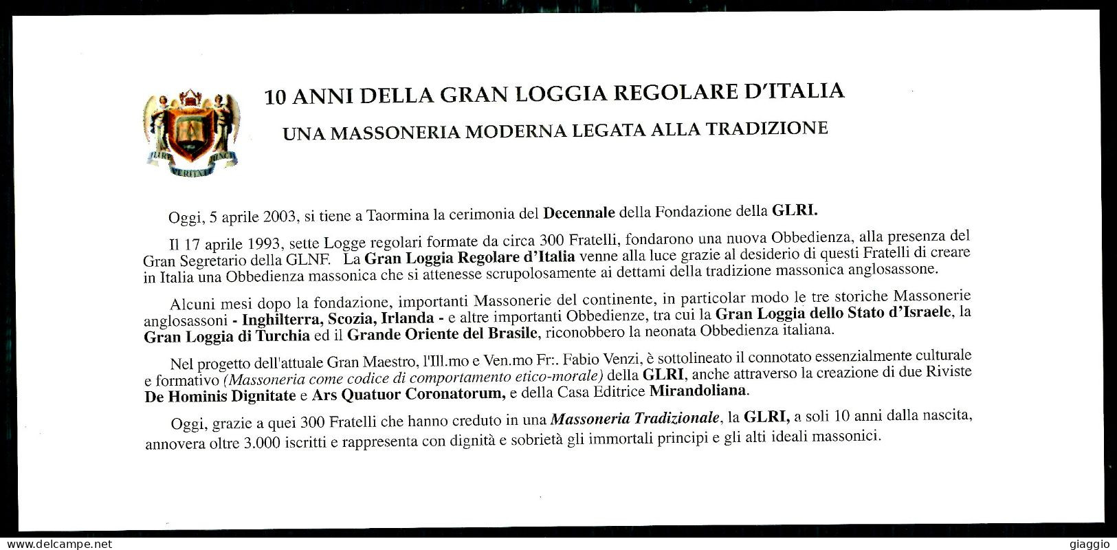 °°° Francobolli N. 3321 - Busta N. 489 Annullo Speciale Taormina Fuori Formato °°° - Persons