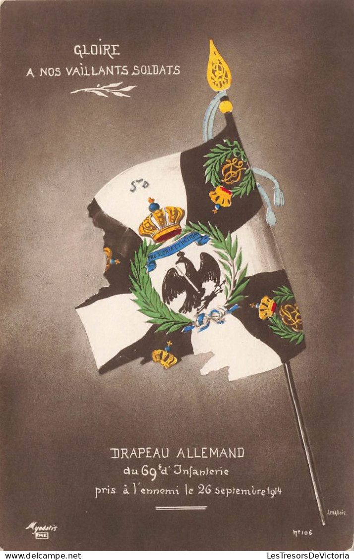 MILITARIA - Gloire à Nos Vaillants Soldats - Drapeau Allemand - Carte Postale Ancienne - Autres & Non Classés