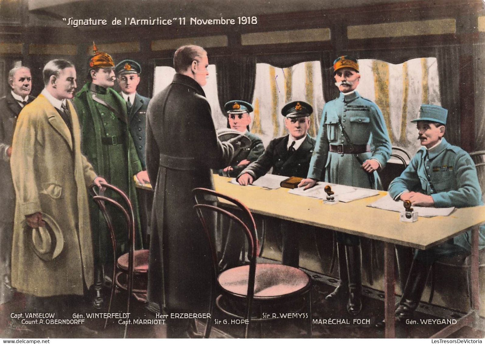HISTOIRE - Signature De L'armistice 11 Novembre 1918 - Carte Postale Ancienne - Histoire