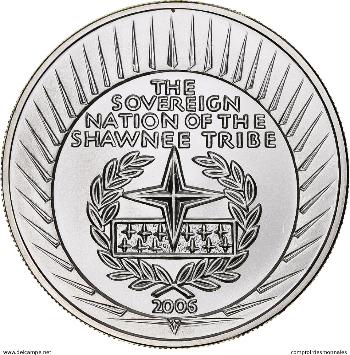 États-Unis, Dollar, The Sovereign Nation Of The Shawnee Tribe, 2006, Flan Mat - Commemoratifs