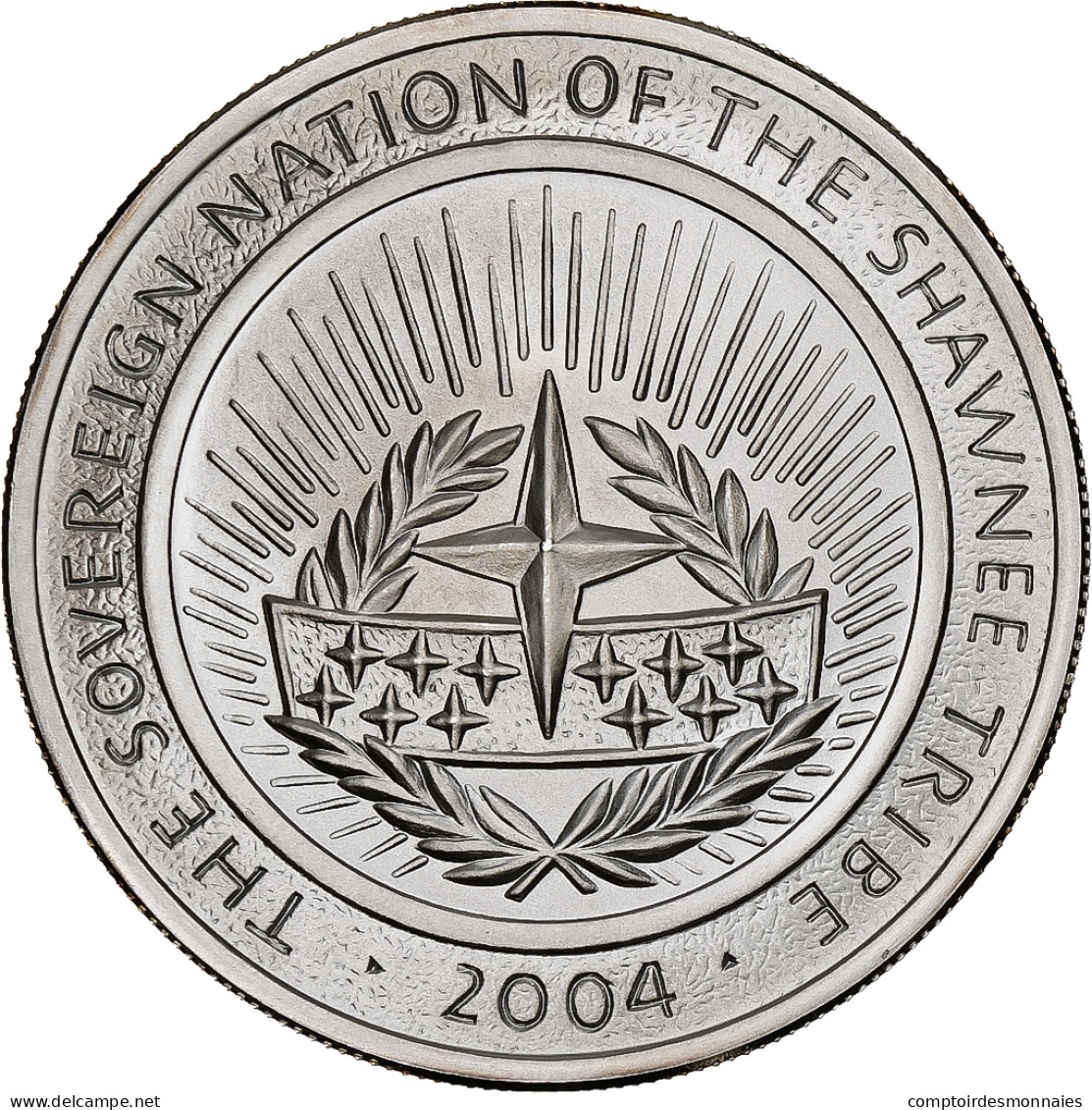 États-Unis, Dollar, The Sovereign Nation Of The Shawnee Tribe, 2004, Flan Mat - Commemoratives