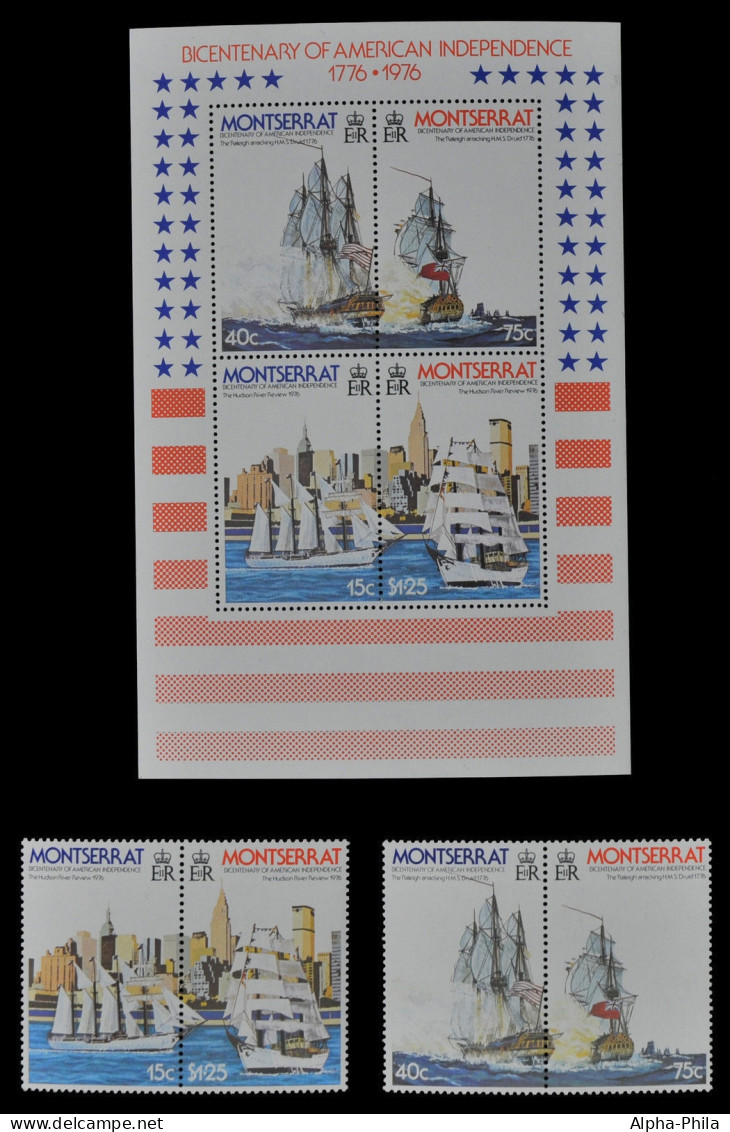 Montserrat 1976 - Mi-Nr. 359-362 + Block 11 ** - MNH - Schiffe / Ships - Montserrat