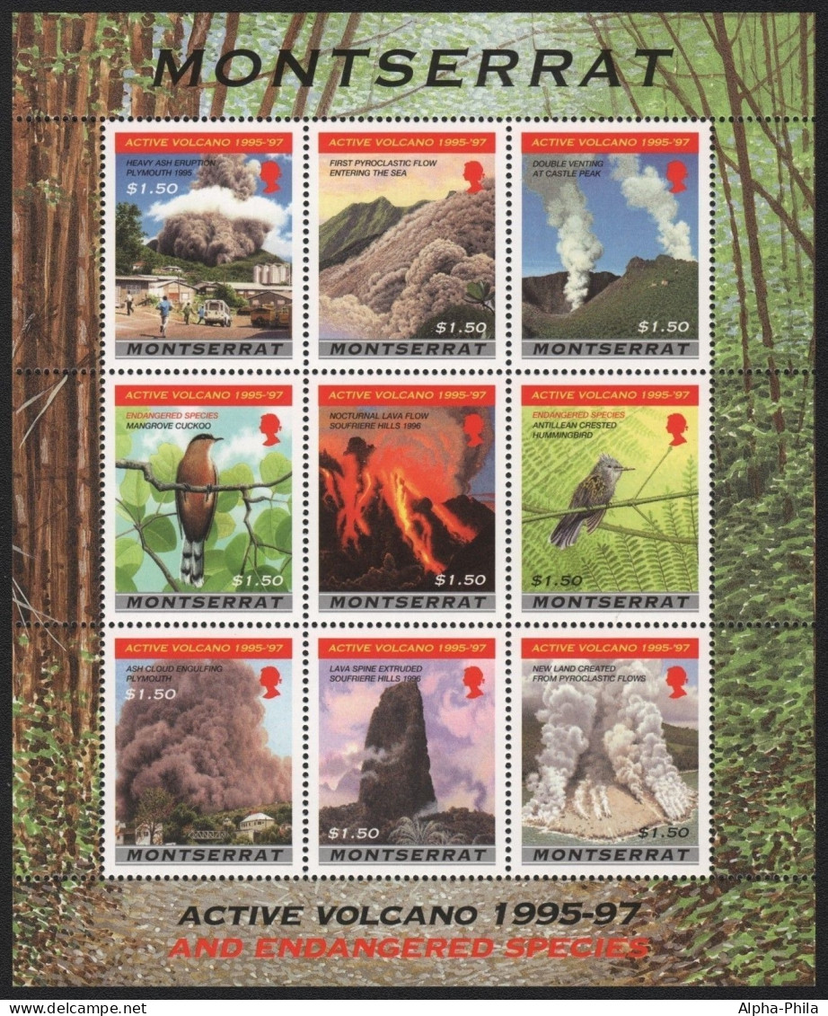 Montserrat 1997 - Mi-Nr. 1008-1016 ** - MNH - Natur - Vulkane - Montserrat