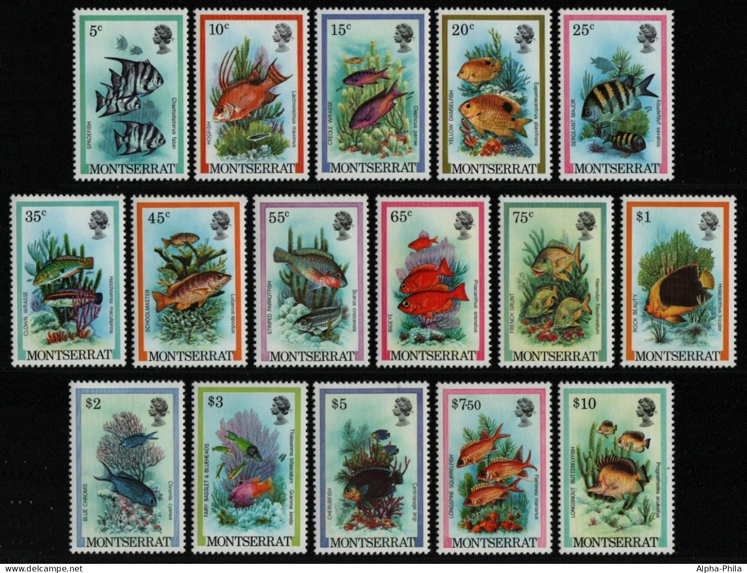 Montserrat 1981 - Mi-Nr. 445-460 I ** - MNH - Fische / Fish (II) - Montserrat