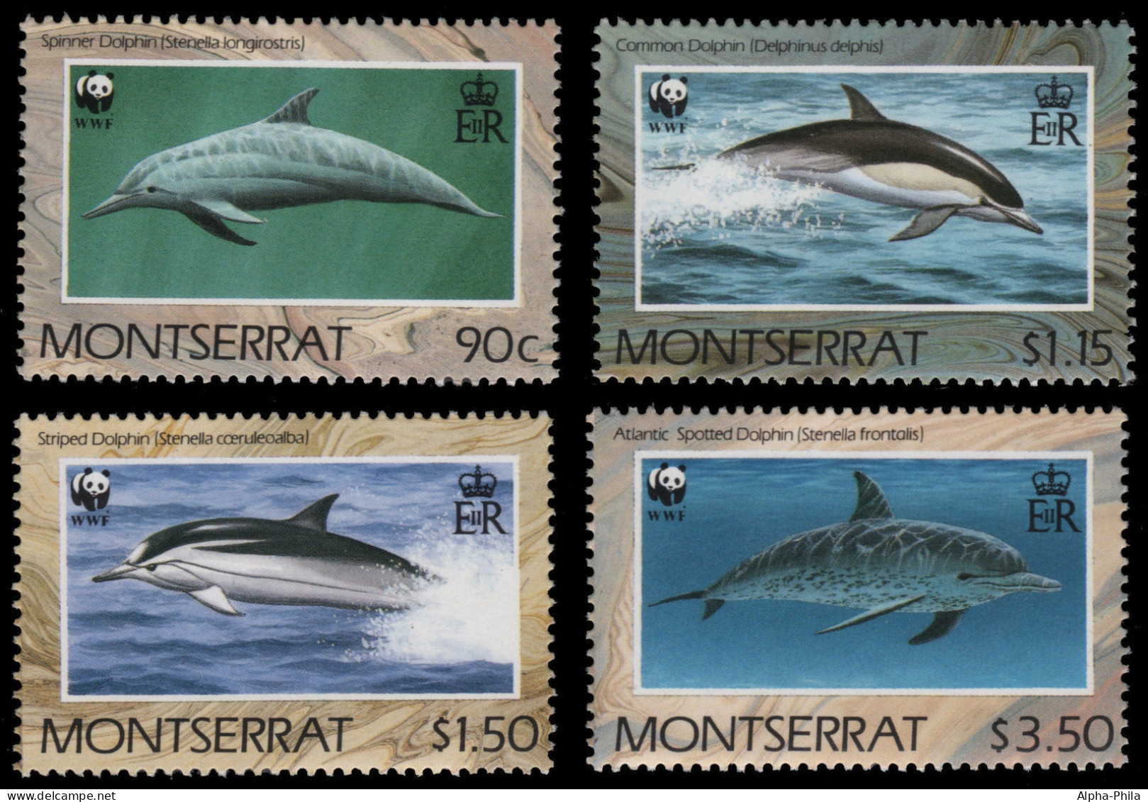 Montserrat 1990 - Mi-Nr. 786-789 ** - MNH - Delphine / Dolphins - Montserrat
