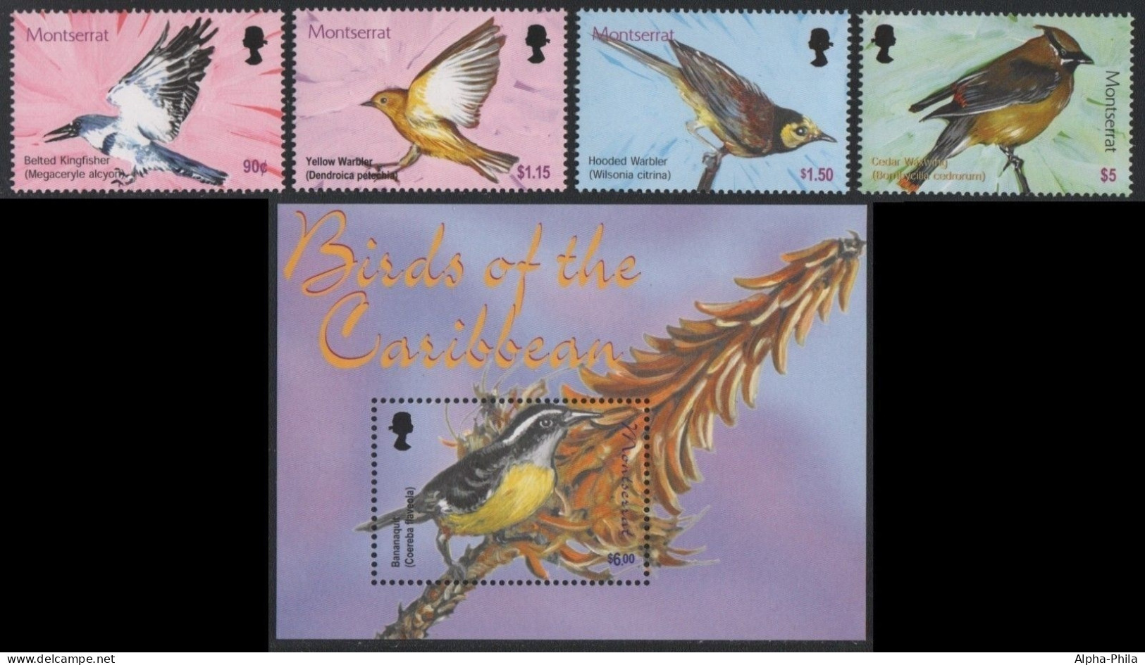 Montserrat 2003 - Mi-Nr. 1219-1222 & Block 99 ** - MNH - Vögel / Birds - Montserrat