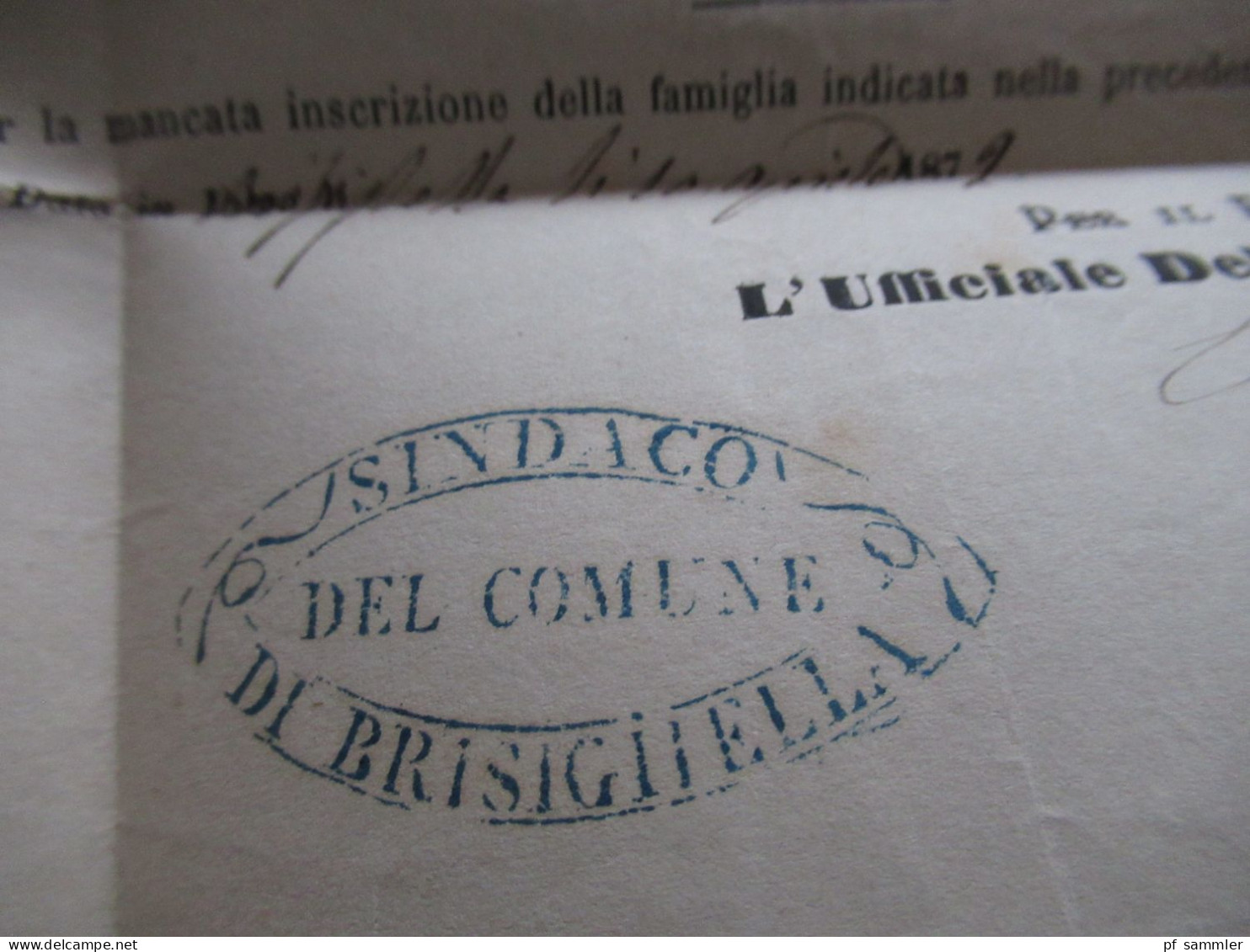 Italien 1871 Notificazione Di Cambiamento Di Residenza Municipio Sezione Statistica Di Lugo. Viele Stempel / 4 Belege