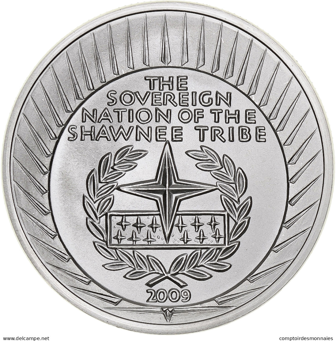 États-Unis, Dollar, The Sovereign Nation Of The Shawnee Tribe, 2009, Flan Mat - Gedenkmünzen