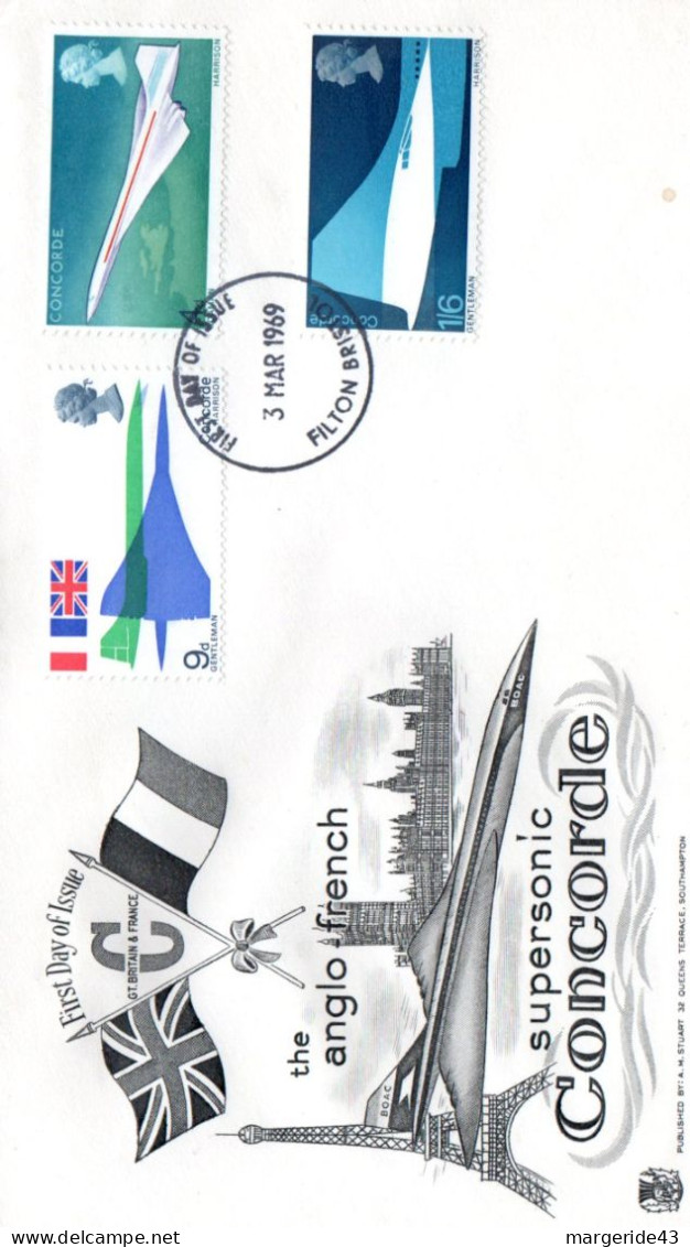 GB FDC 1969 CONCORDE - 1952-71 Ediciones Pre-Decimales