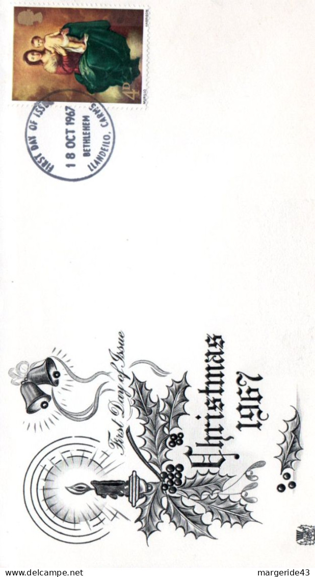 GB FDC 1967 NOEL - 1952-71 Ediciones Pre-Decimales