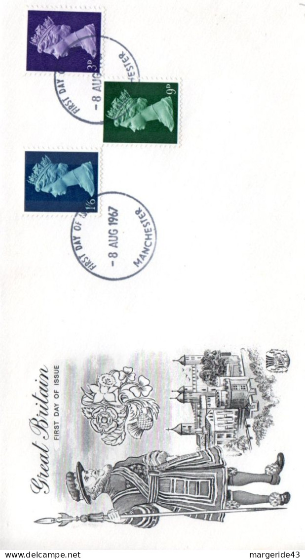 GB FDC 1967 SERIE COURANTE - 1952-1971 Pre-Decimal Issues