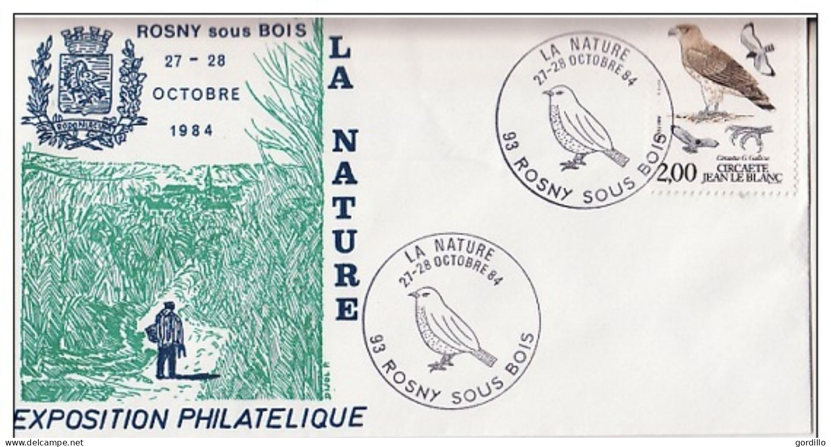 Oblitération La Nature Rosny Sous Bois 1984. - Afstempelingen & Vlagstempels