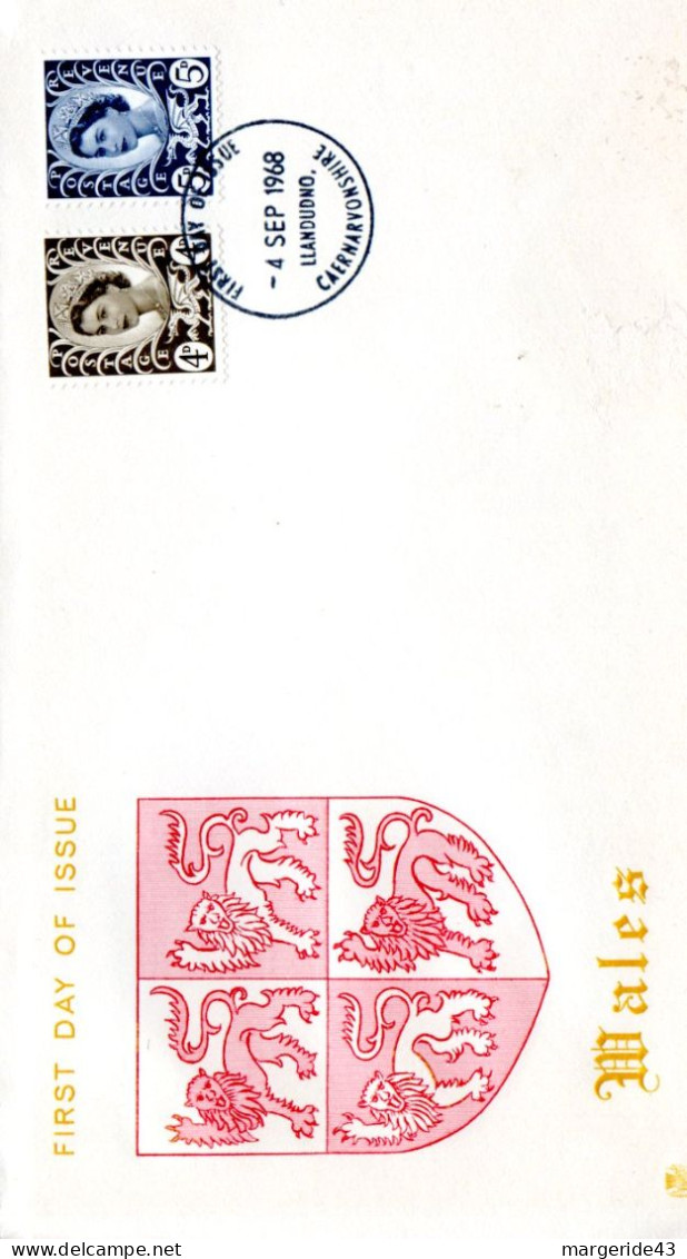 GB FDC 1968 SERIE COURANTE - GALLES - 1952-1971 Pre-Decimal Issues
