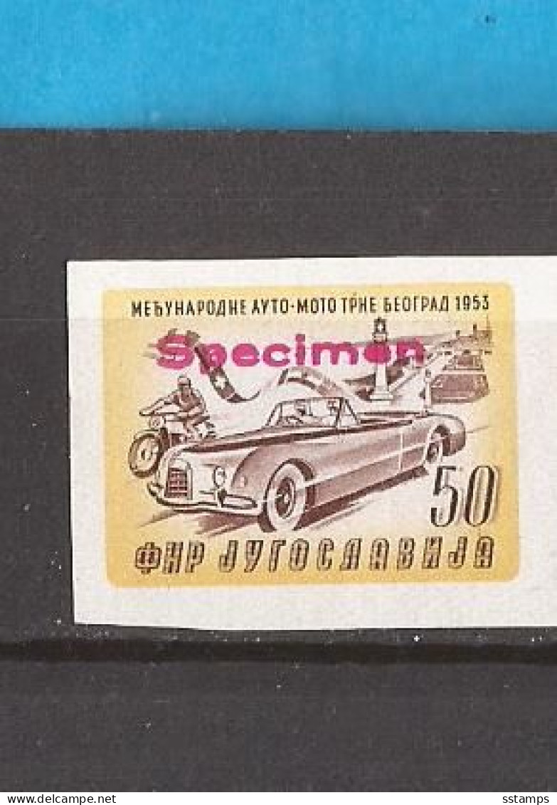 1953 JUGOSLAWIEN JUGOSLAVIJA MOTO AUTO RRRR SPECIMEN SEHR SELTEN - Ongetande, Proeven & Plaatfouten