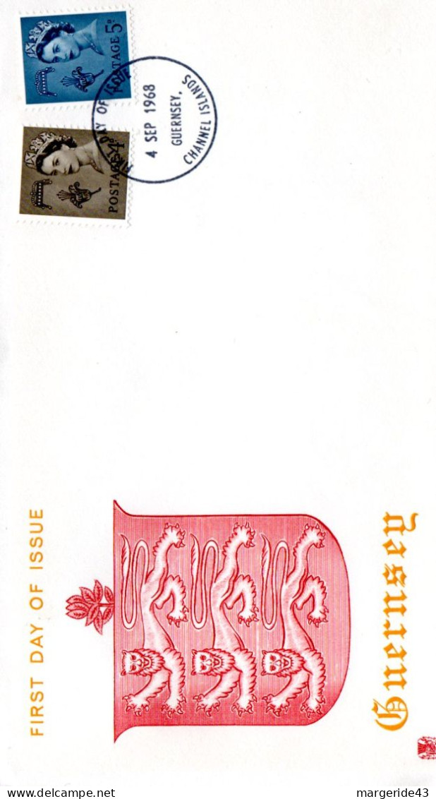 GB FDC 1968 SERIE COURANTE - GUERNESEY - 1952-1971 Pre-Decimal Issues