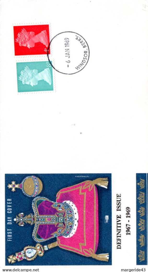 GB FDC 1969 SERIE COURANTE - 1952-1971 Pre-Decimal Issues