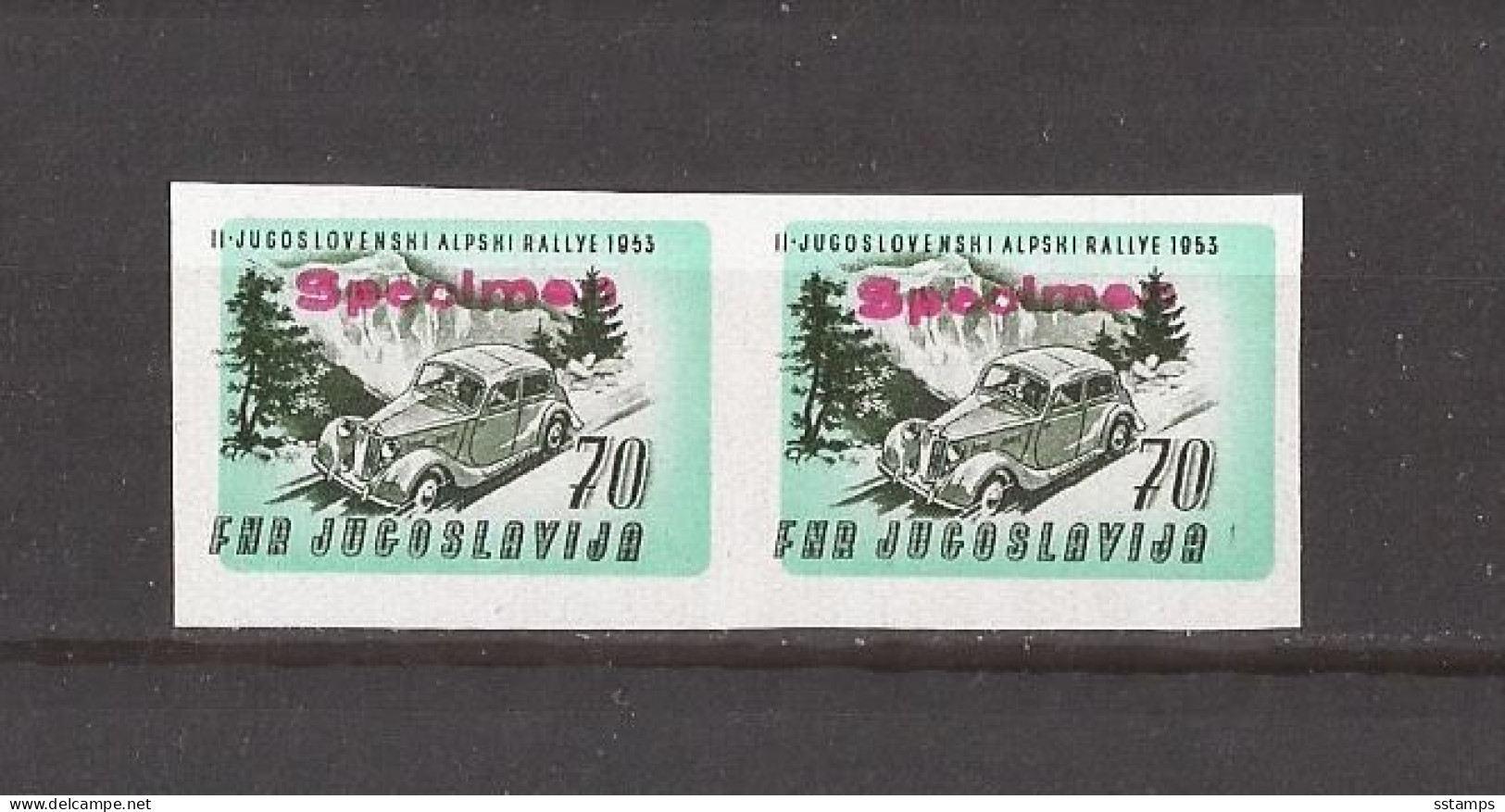 1953 JUGOSLAWIEN JUGOSLAVIJA MOTO AUTO RRRR SPECIMEN SEHR SELTEN - Non Dentelés, épreuves & Variétés