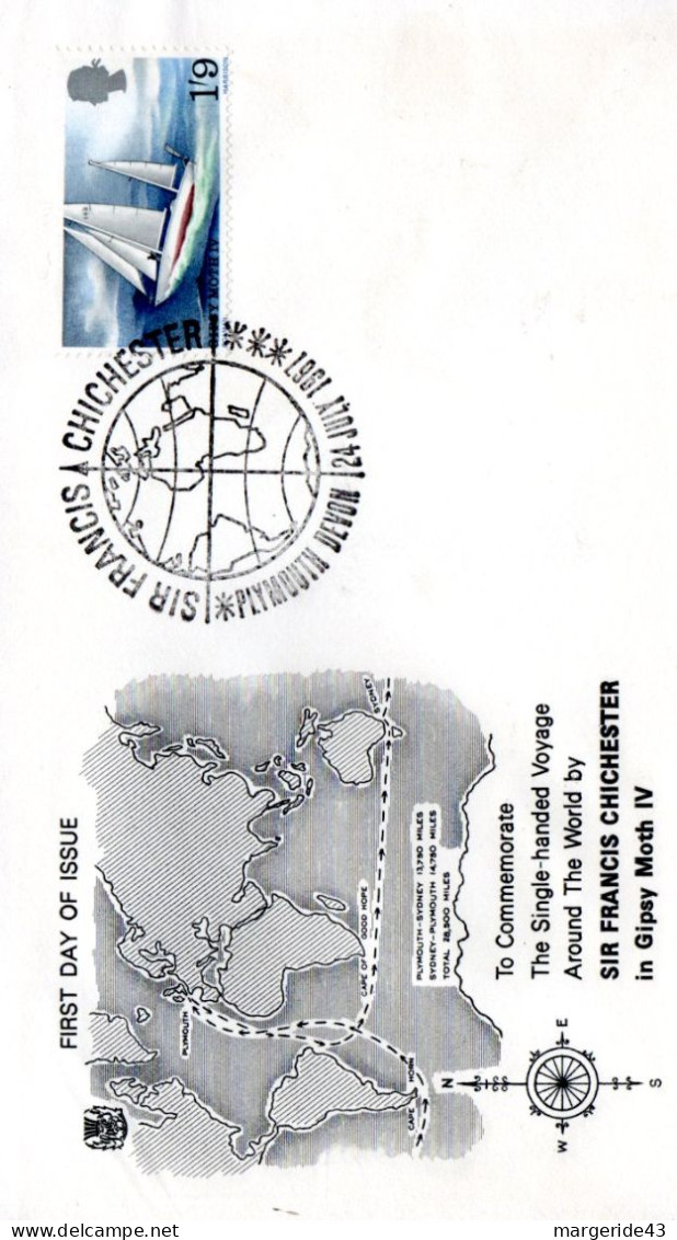 GB FDC 1967 FRANCIS CHICHESTER VOILE - 1952-71 Ediciones Pre-Decimales