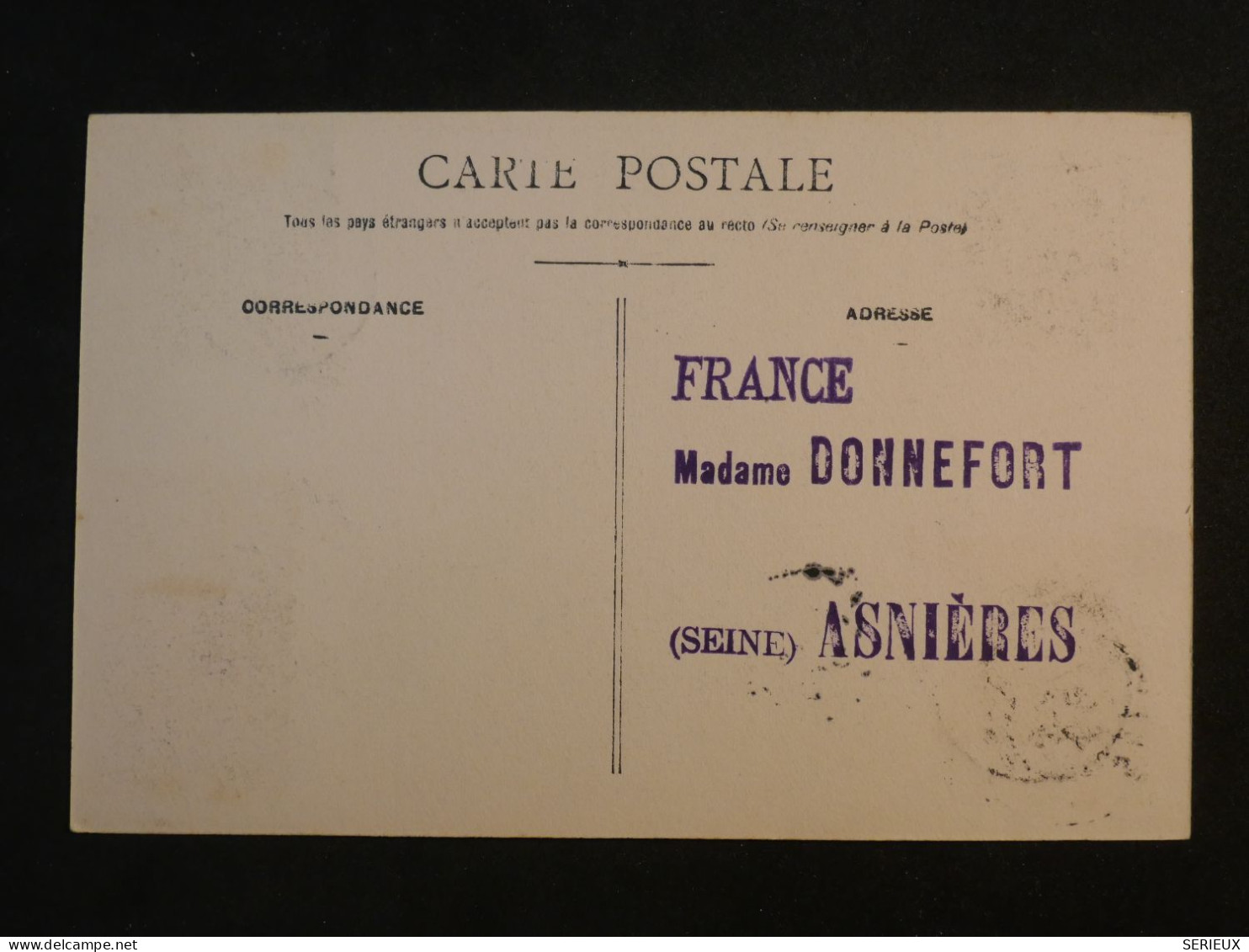 AE43 GABON   BELLE CARTE 1908 A ASNIERES FRANCE +CHASSE   + AFF. PLAISANT+++ - Storia Postale