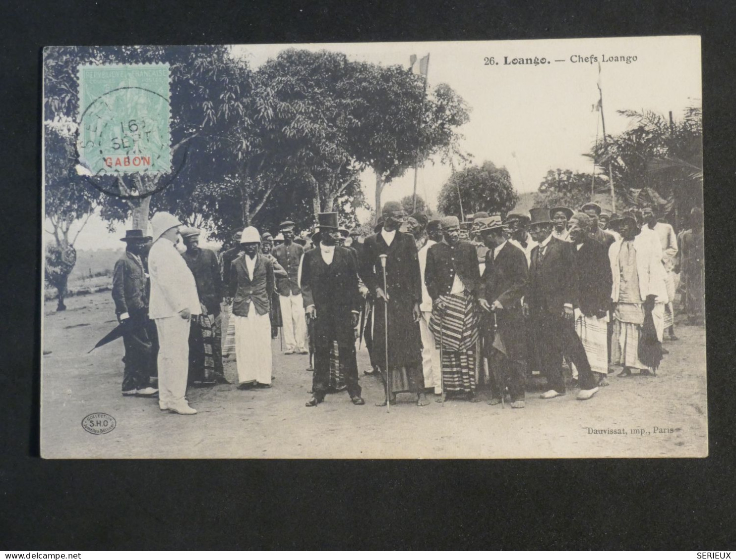 AE43 GABON AEF   BELLE CARTE 1901  CHEFS A LOANGO +A ASNIERES FRANCE   + AFF. INTERESSANT+++ - Cartas & Documentos