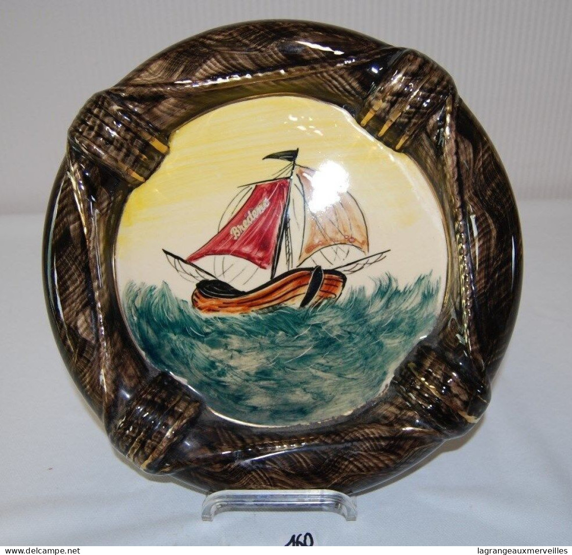 C160 Assiette Souvenir - Bredene - Faiencerie Becquet - Quaregnon - Bateau - Béquet (BEL)