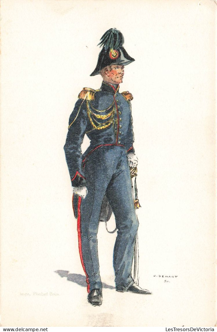 FOLKLORE - Costumes Militaires Belges - Génie - Officier - Carte Postale Ancienne - Costumes