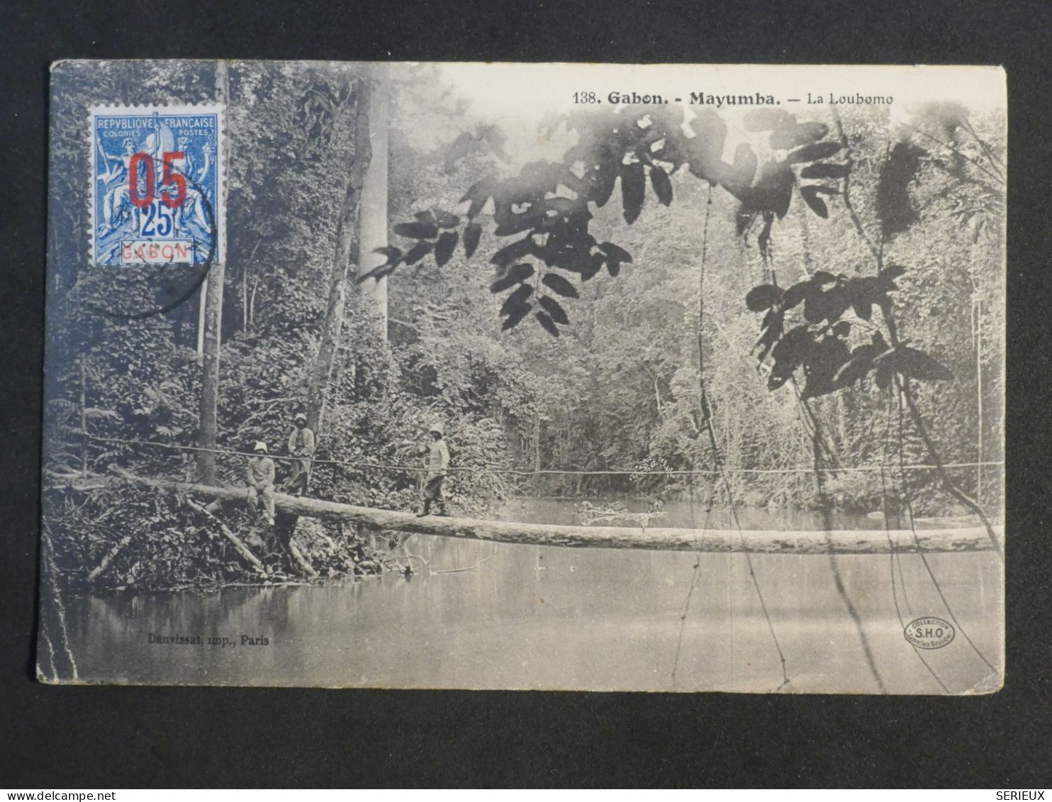 AE43 GABON AEF   BELLE CARTE 1913 MAYUMBA A ASNIERES   FRANCE  +PONT  + AFF. INTERESSANT+++ - Brieven En Documenten