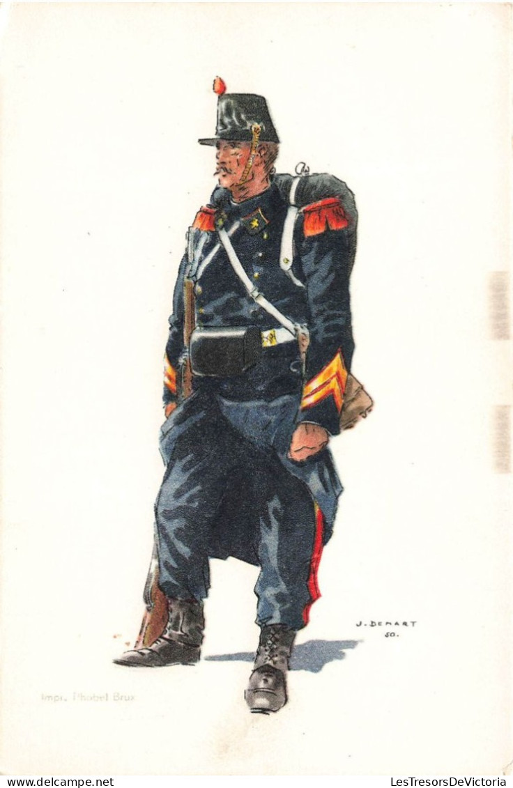 FOLKLORE - Costumes Militaires Belges - Génie - Sergent-Major - Carte Postale Ancienne - Trachten